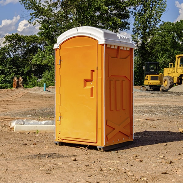 can i customize the exterior of the portable restrooms with my event logo or branding in Prentiss